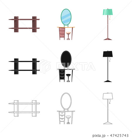 Isolated object of furniture and apartment symbol. Set of furniture and home stock vector Isolated object of furniture and apartment symbol. Set of furniture and home stock vector 47425743