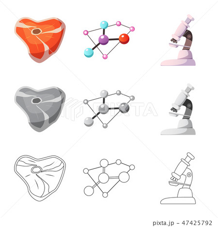 Vector design of genetic and plant sign. Collection of genetic and biotechnology stock symbol for 47425792