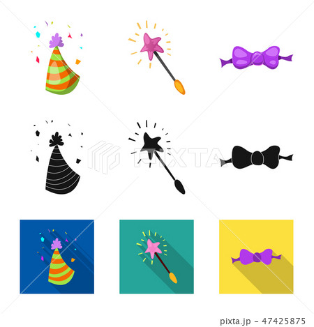 Vector illustration of party and birthday symbol. Set of party and celebration vector icon for stock 47425875