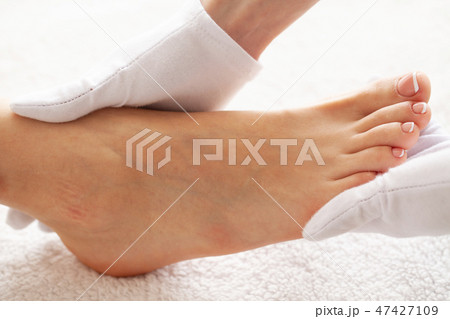 Pedicure Day. Pedicure Specialist Works With the Patient in Spa Salon Pedicure Day. Pedicure Specialist Works With the Patient in Spa Salon 47427109