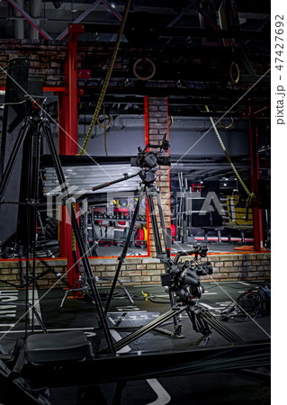 backstage of video production professional video cameras 47427692