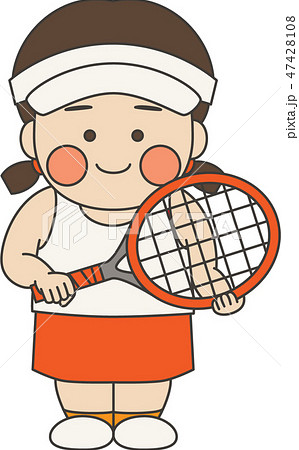 女性キャラクターテニスのイラスト素材