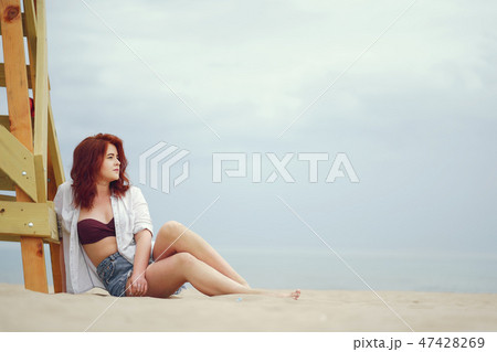 pretty girl in a beach pretty girl in a beach 47428269