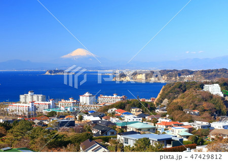 富士山と江の島と逗子マリーナ 富士山と江の島と逗子マリーナ 47429812