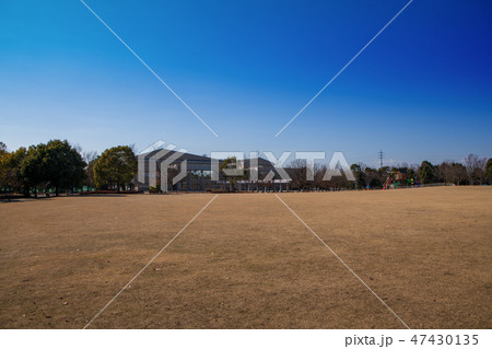 川越運動公園 総合体育館 自由広場の写真素材
