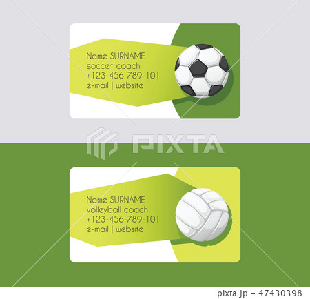 Sport vector business card football volleyball soccer competition background sportive equipment 47430398