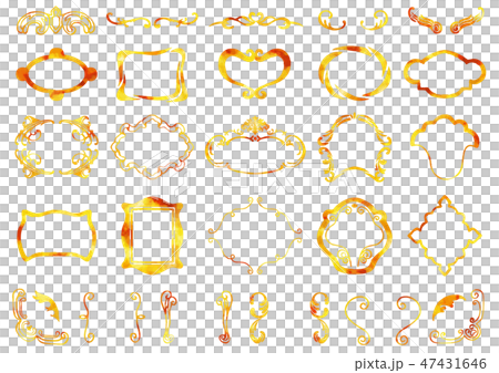 Retro Frame 1 watercolor gold Retro Frame 1 watercolor gold 47431646