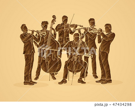 Orchestra player graphic vector Orchestra player graphic vector 47434298