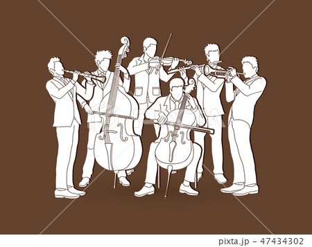 Orchestra player graphic vector 47434302