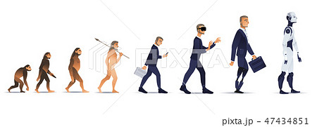 Vector people evolution from monkey to robot Vector people evolution from monkey to robot 47434851