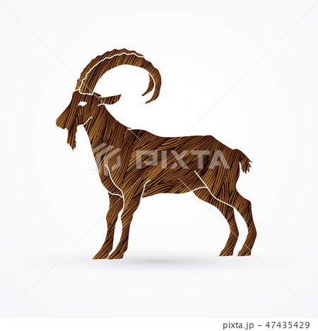 Goat standing side view graphic vector 47435429