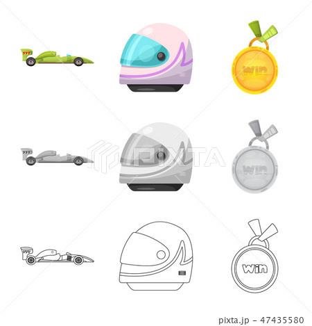 Isolated object of car and rally icon. Collection of car and race stock vector illustration. 47435580