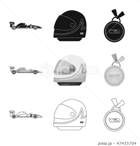 Isolated object of car and rally logo. Set of car and race stock symbol for web. 47435704