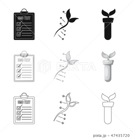 Isolated object of genetic and plant sign. Collection of genetic and biotechnology vector icon for Isolated object of genetic and plant sign. Collection of genetic and biotechnology vector icon for 47435720