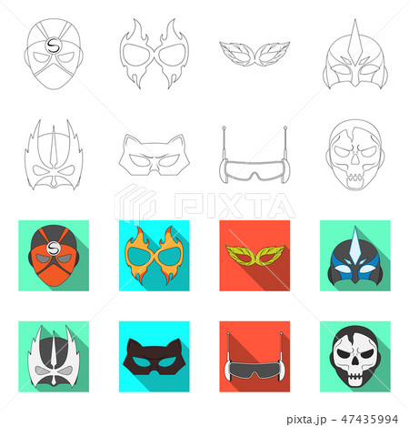 Isolated object of hero and mask logo. Set of hero and superhero stock symbol for web. 47435994