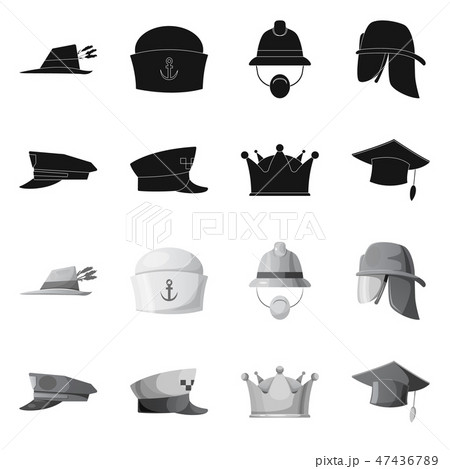 Isolated Object Of Headwear And Cap Sign のイラスト素材