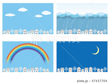 町並みのイラストセット 47437704
