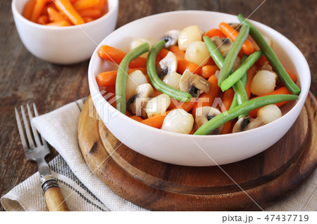 Vegetarian cuisine. Stewed vegetables 47437719