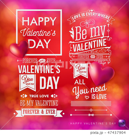 Set of two Valentines day cards on bright background. 47437904