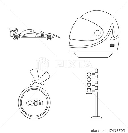 Isolated object of car and rally sign. Collection of car and race stock symbol for web. 47438705