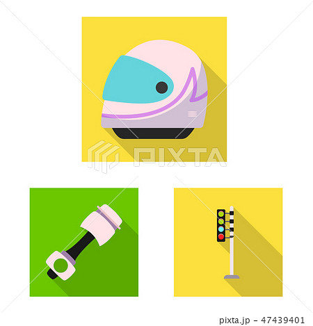 Isolated object of car and rally icon. Collection of car and race vector icon for stock. 47439401