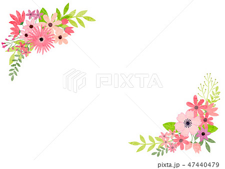 花のコーナーフレームのイラスト素材 47440479 Pixta