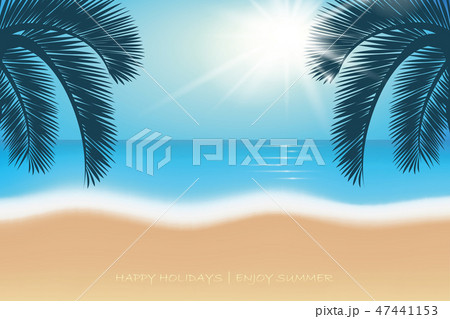 summer holiday postcard palm trees on paradise beach 47441153