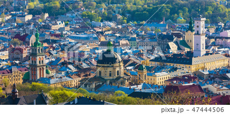 Aerial view of Lviv, Ukraine. 47444506