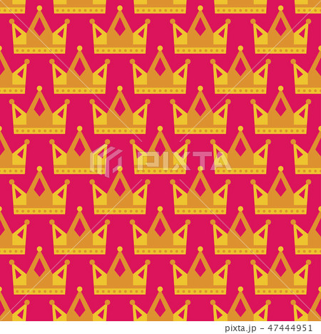 Seamless gold crown pattern background bright pink yellow 47444951
