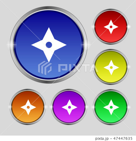 Ninja Star, shurikens icon sign. Round symbol on b 47447635