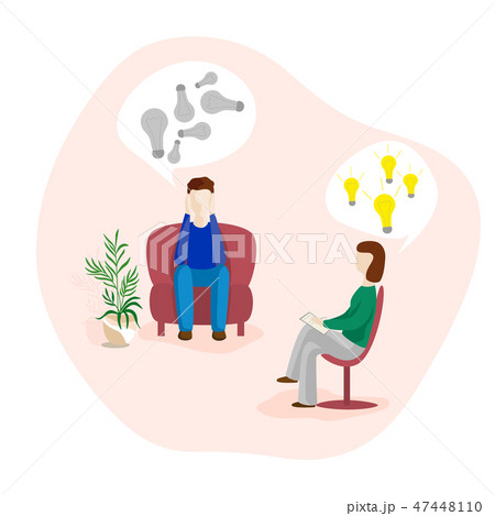 Man talking to psychotherapist or psychologist Man talking to psychotherapist or psychologist 47448110