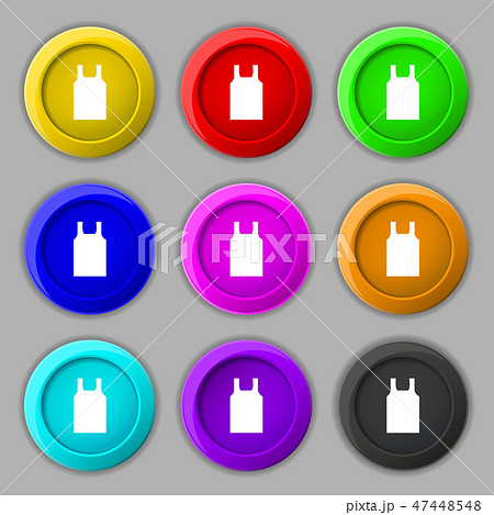 Working vest icon sign. symbol on nine round colou 47448548