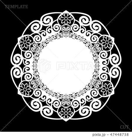 Lace round paper doily, greeting element 47448738