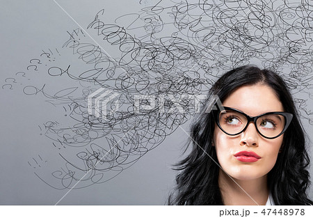 Confused concept with young businesswoman 47448978