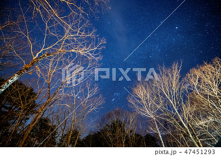 冬のキャンプ場の星空・エンゼルフォレスト那須白河(福島県) 冬のキャンプ場の星空・エンゼルフォレスト那須白河(福島県) 47451293