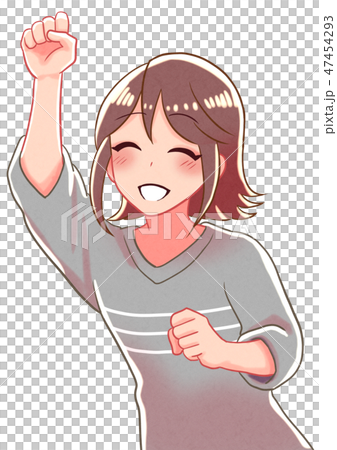 Illustration of a girl in a guts pose Illustration of a girl in a guts pose 47454293