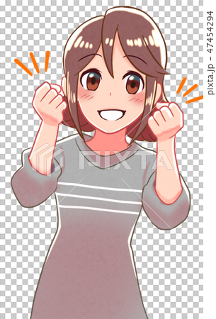 Illustration of a girl in a guts pose 47454294