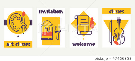 Art supplies, art tools for painting, drawing, sketching vector illustration. Art classes 47456353