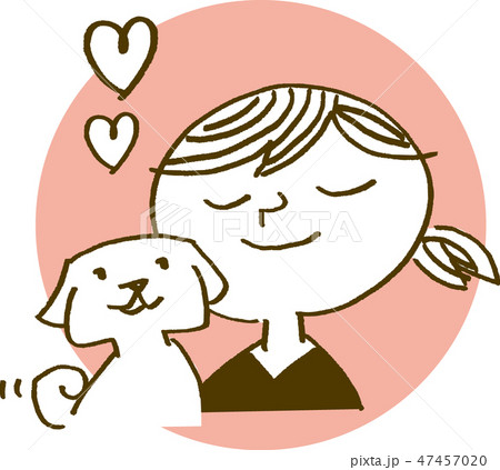 少女と仔犬のイラスト素材 [47457020] - PIXTA 