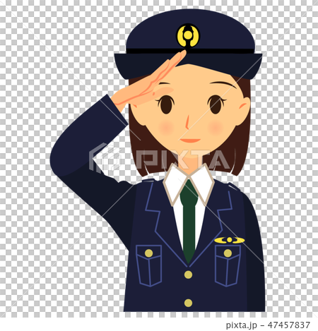 Women who salute Police officials upper body 47457837