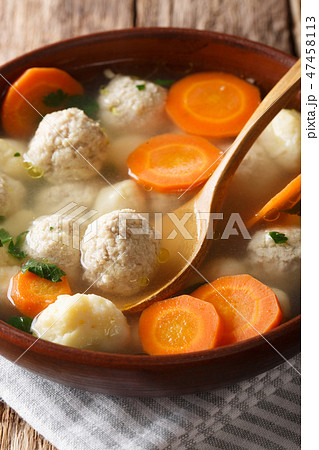 Danish soup with double dumplings 47458113