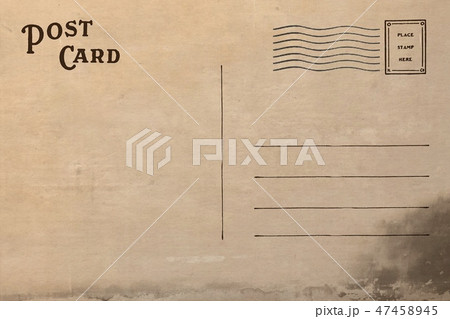 Back of vintage blank postcard with dirty stain Back of vintage blank postcard with dirty stain 47458945