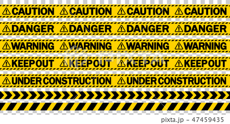 規制テープ Caution Danger Warning Keep Out のイラスト素材
