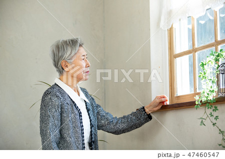 窓辺に立つシニア女性 47460547