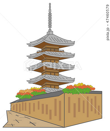 京都 八坂の塔のイラスト素材