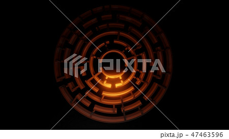 3D circular maze with a bright red flash 47463596