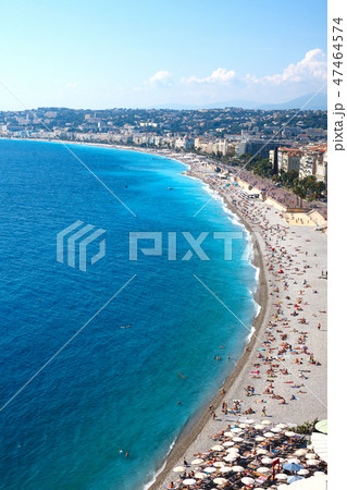 Nice view of the beach on a sunny day. France. Cote d'Azur. Nice view of the beach on a sunny day. France. Cote d'Azur. 47464574