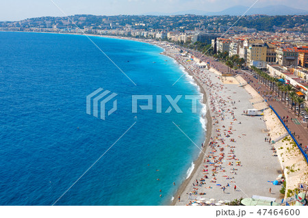 Nice view of the beach on a sunny day. France. Cote d'Azur. 47464600