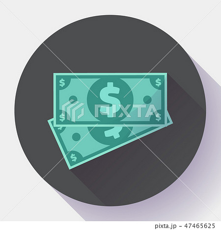 Cash Dollar icon vector in flat style - usa money and currency bill symbol 47465625