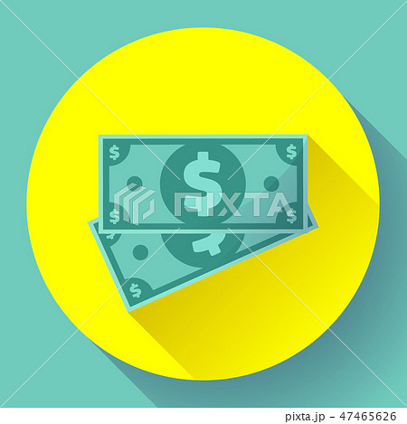 Cash Dollar icon vector in flat style - usa money and currency bill symbol 47465626